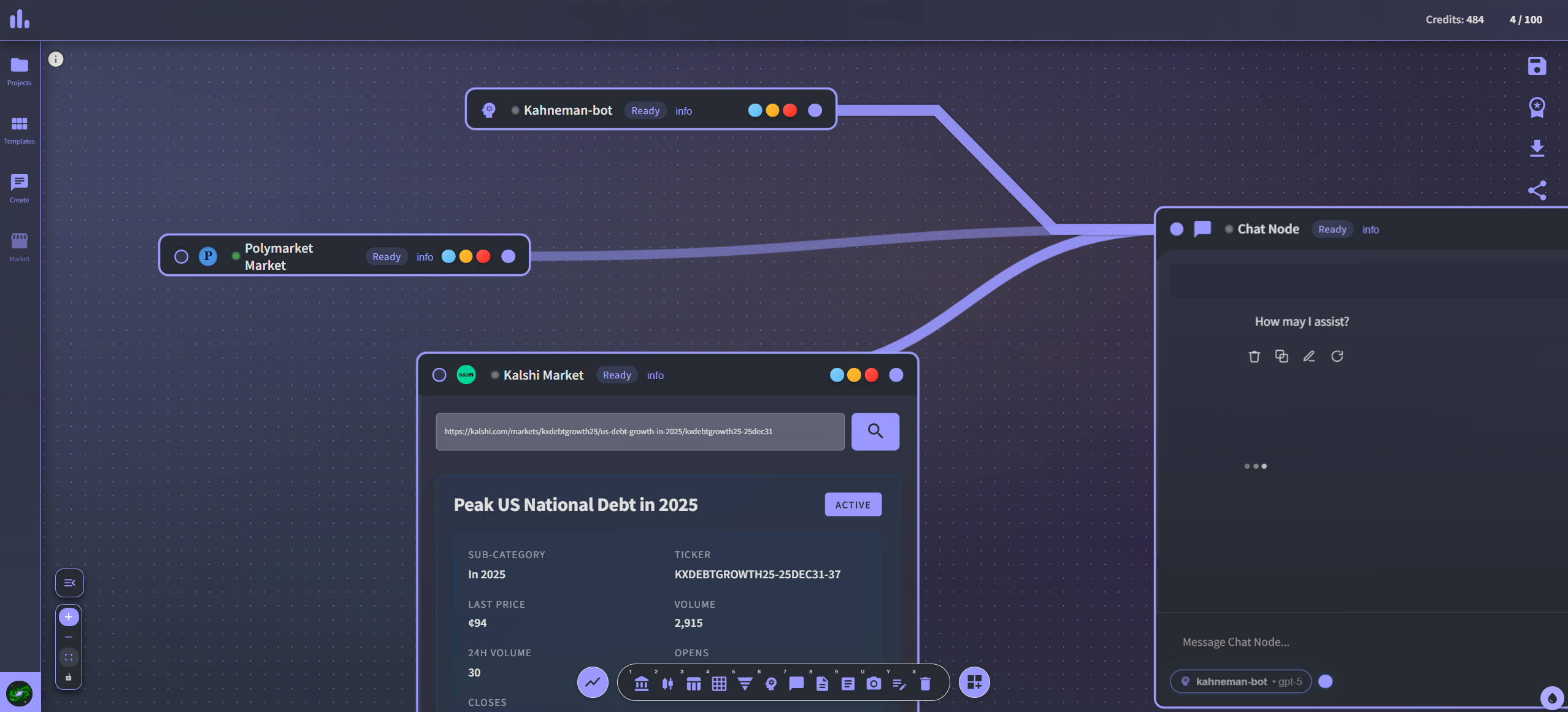 Prop betting market analysis interface